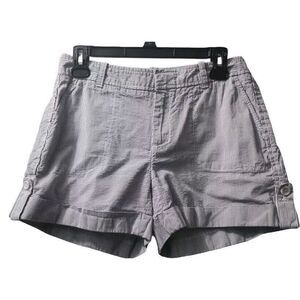 Banana Republic Women's Size 6 Short‎ Martin Fit White Blue Stripes